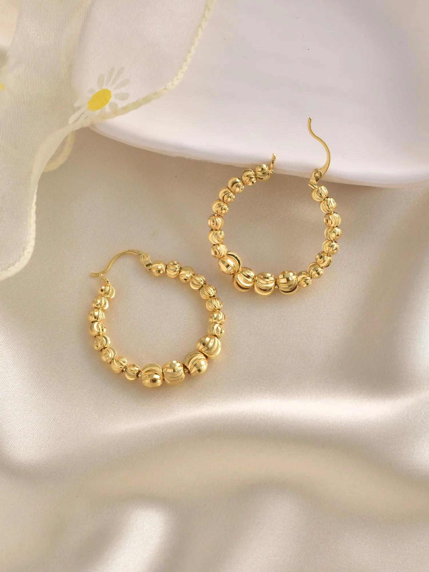 18K Gold Filler Designer Hoops