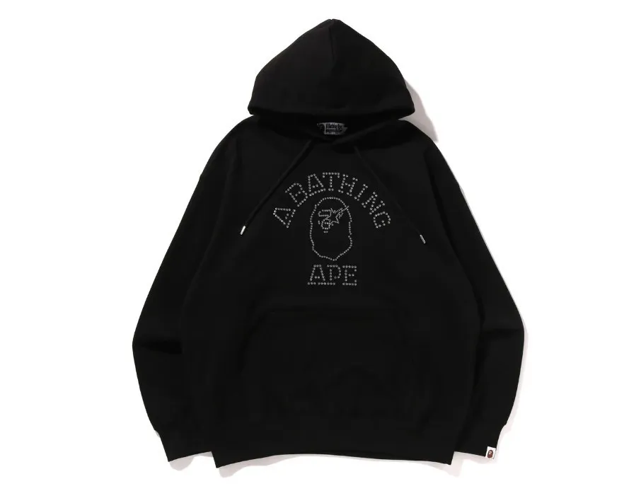 A BATHING APE  |Street Style Long Sleeves Plain Cotton Logo Hoodies