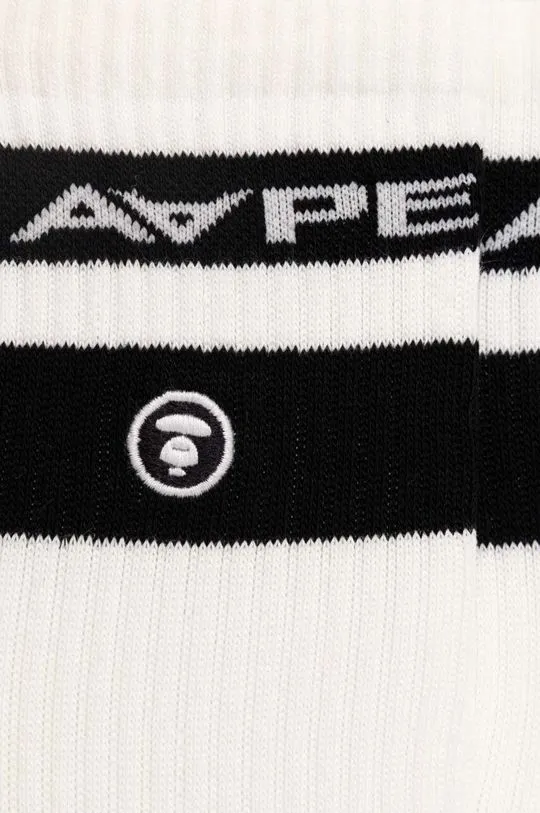 AAPE socks men's white color AAPSOM5135XXM