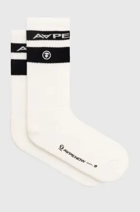 AAPE socks men's white color AAPSOM5135XXM