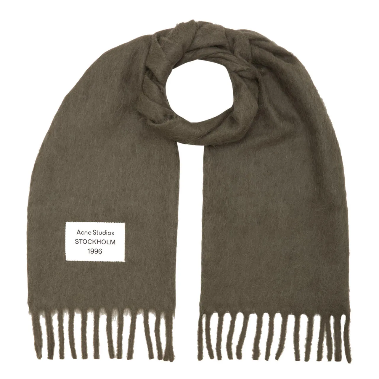 ACNE STUDIOS The Sustainable Edit Viper Logo Scarf - Grey