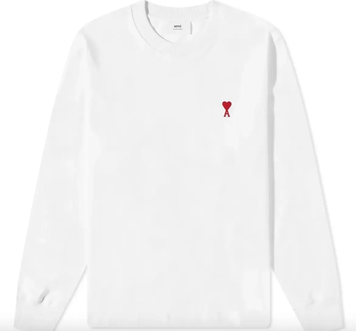 AMI PARIS  |Unisex Street Style U-Neck Long Sleeves Cotton Logo