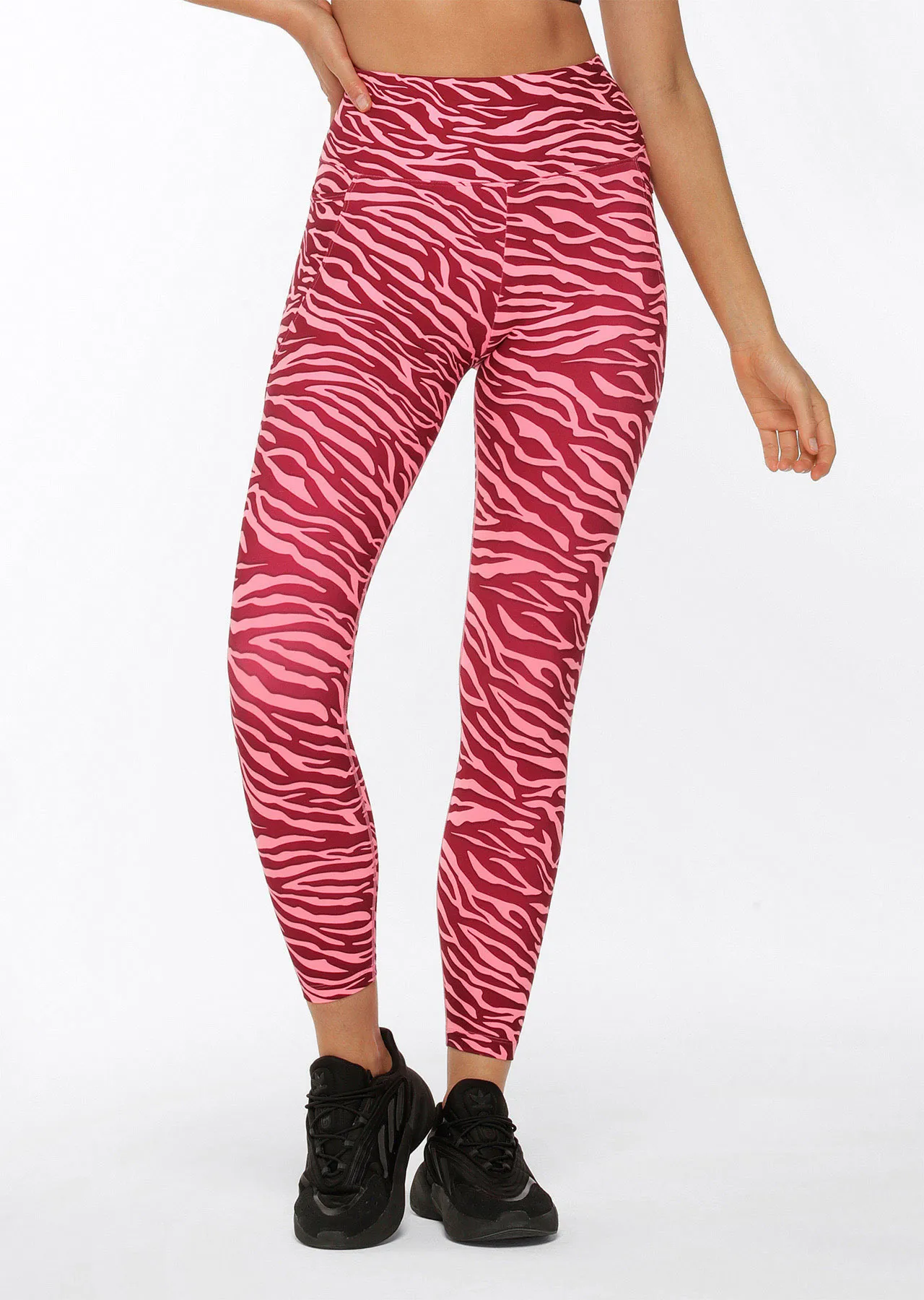 Amy Phone Pocket Ankle Biter Leggings | Bright Zebra | Tights and Leggings | Lorna Jane Australia