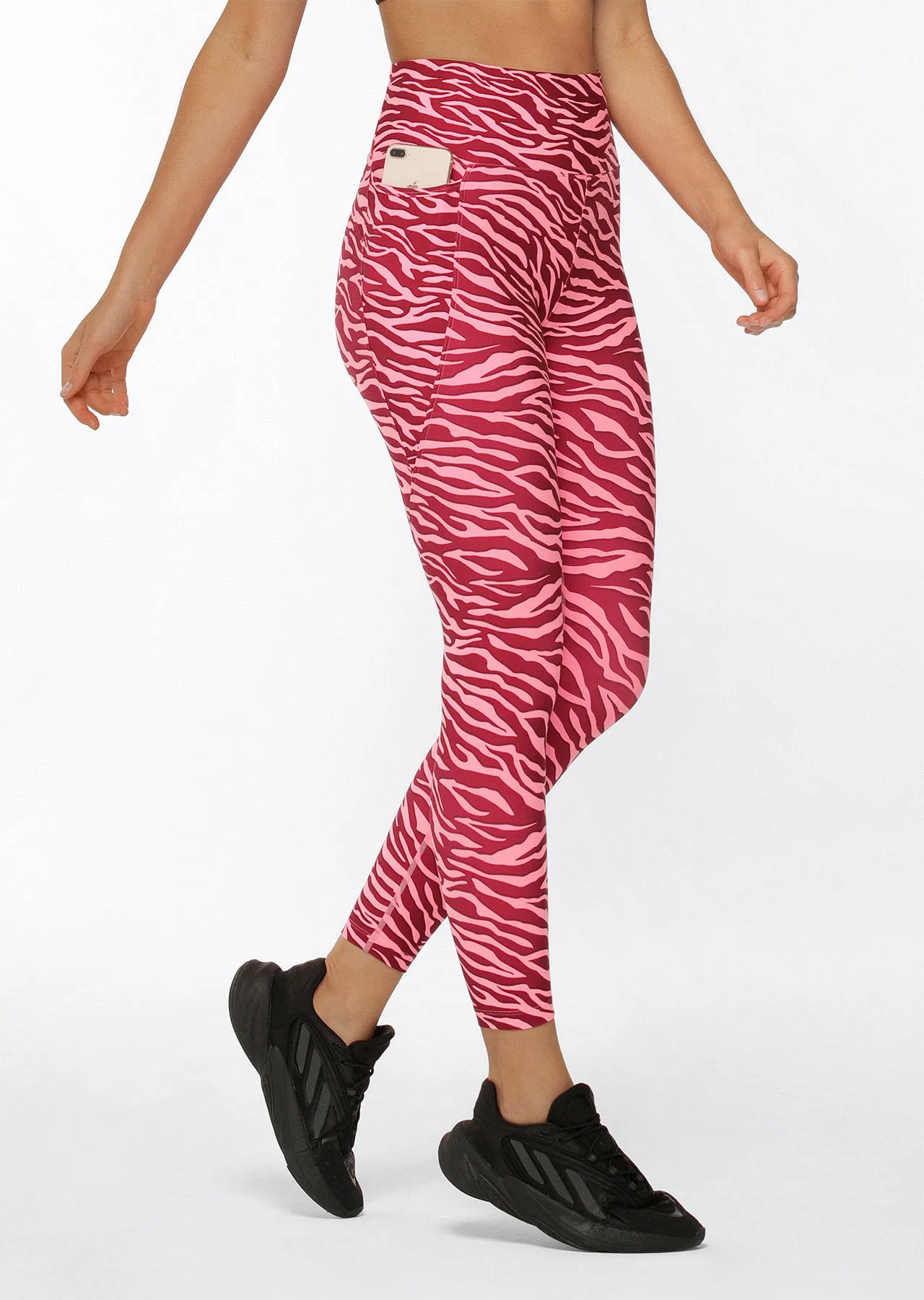 Amy Phone Pocket Ankle Biter Leggings | Bright Zebra | Tights and Leggings | Lorna Jane Australia