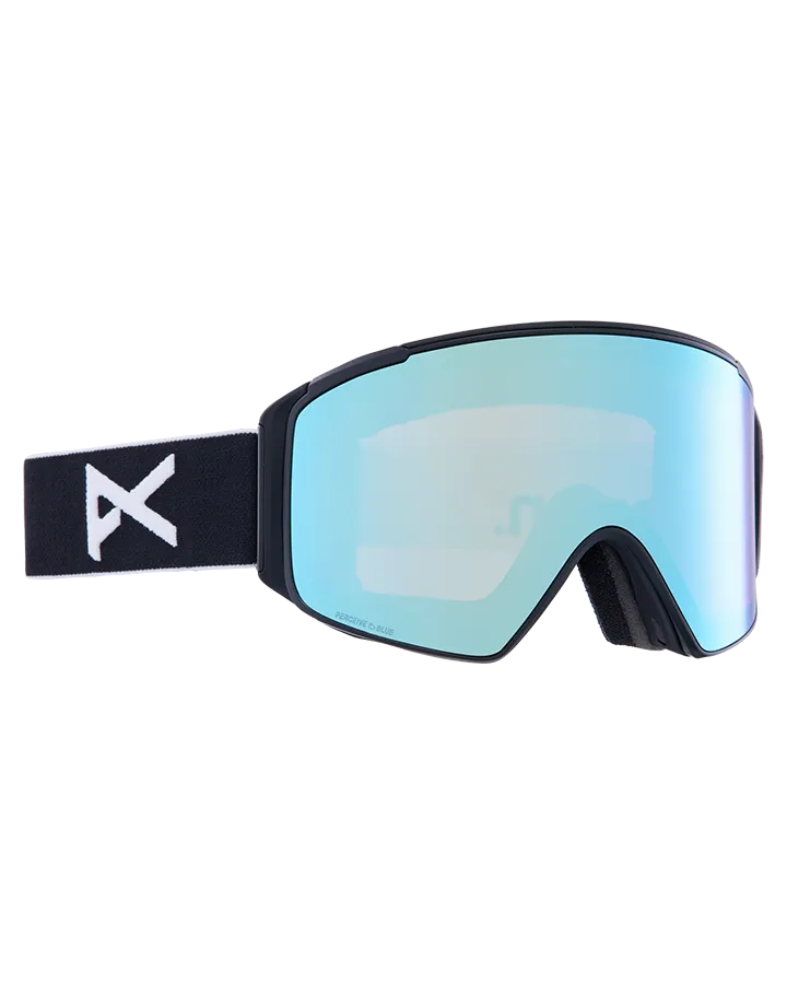 Anon M4S Cylindrical Snow Goggles + Bonus Lens + Mfi Face Mask - Black/Perceive Variable Blue Lens