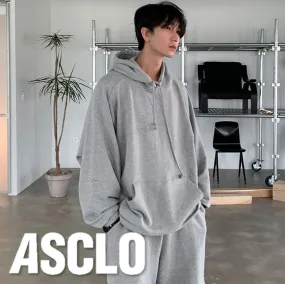 ASCLO  |Unisex Street Style Long Sleeves Plain Cotton Oversized