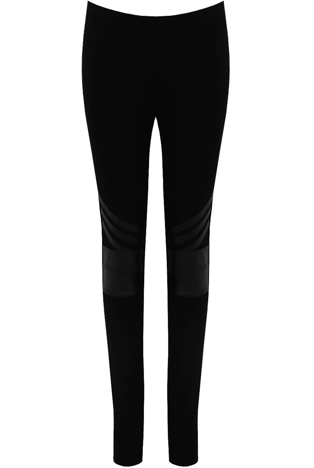 Black PVC Textured Leggings 