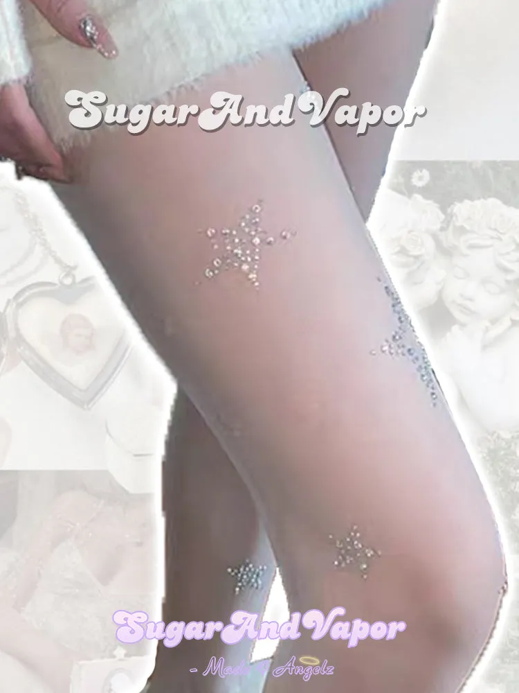 Bling Y2K Stars Sheer Pantyhose Tights