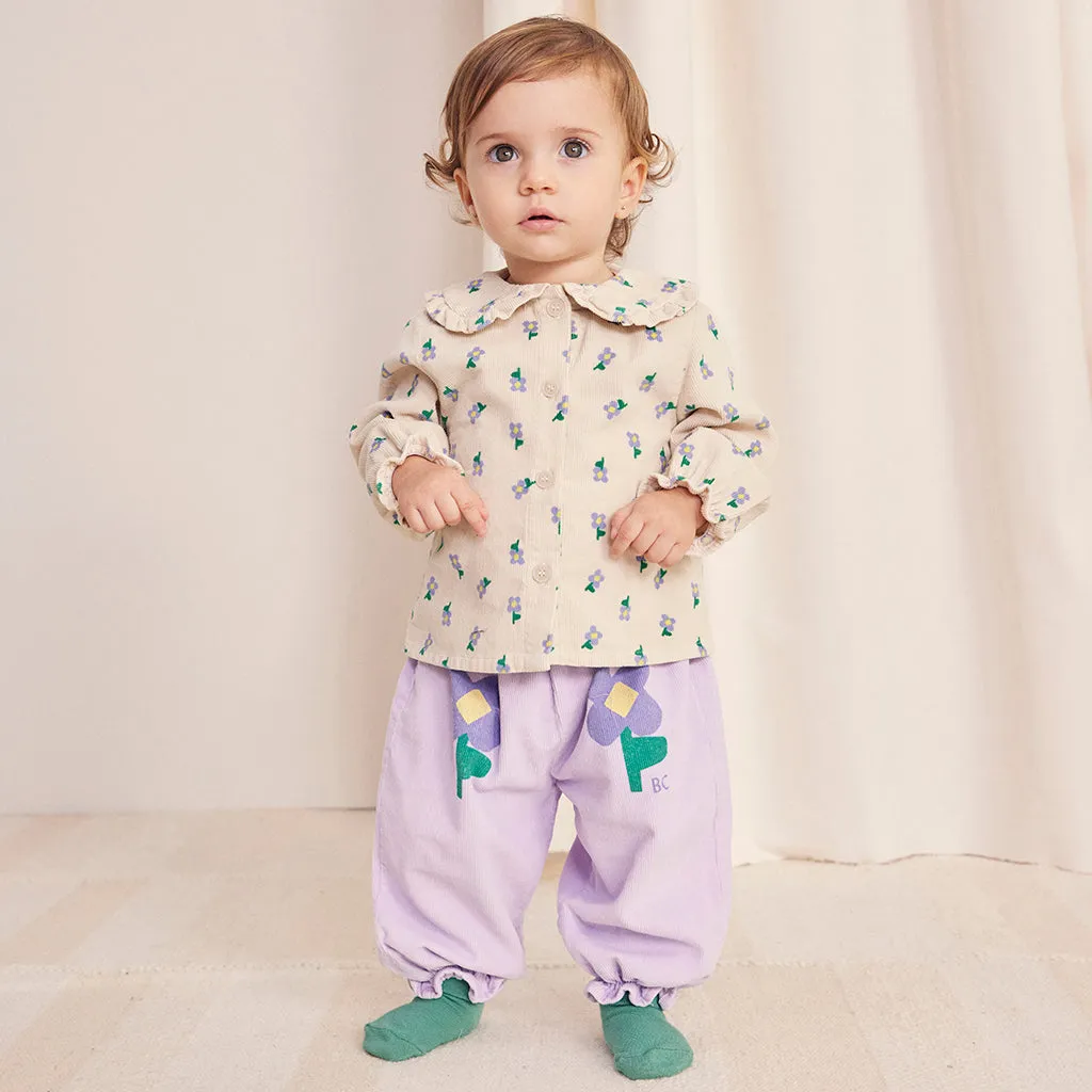 Bobo Choses Baby Pansy Flowers Paperbag Pants Lavender Purple