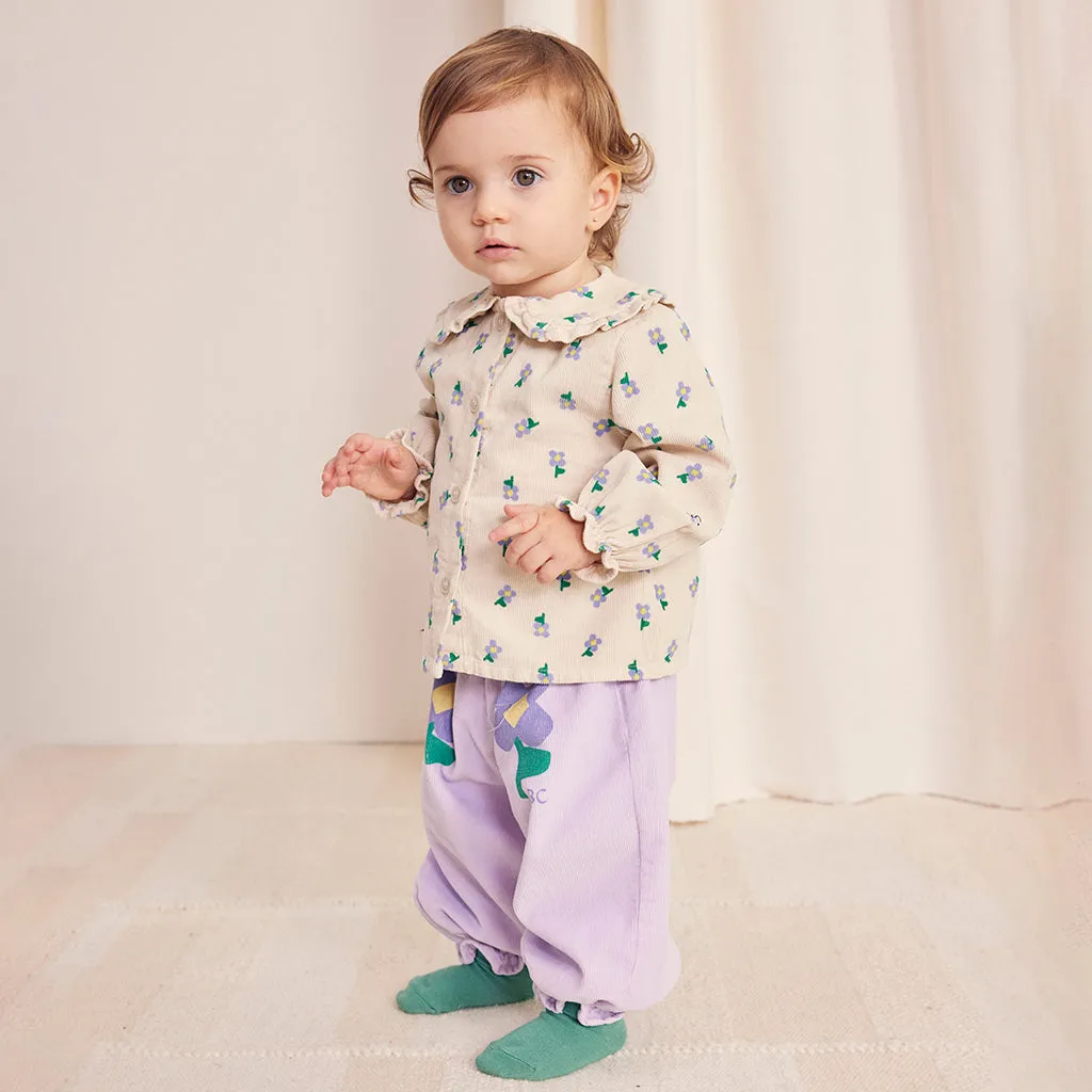 Bobo Choses Baby Pansy Flowers Paperbag Pants Lavender Purple