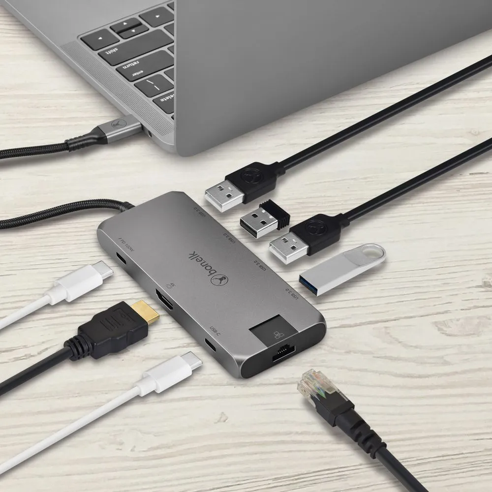 Bonelk Long-Life USB-C to 8-in-1 Multiport Hub