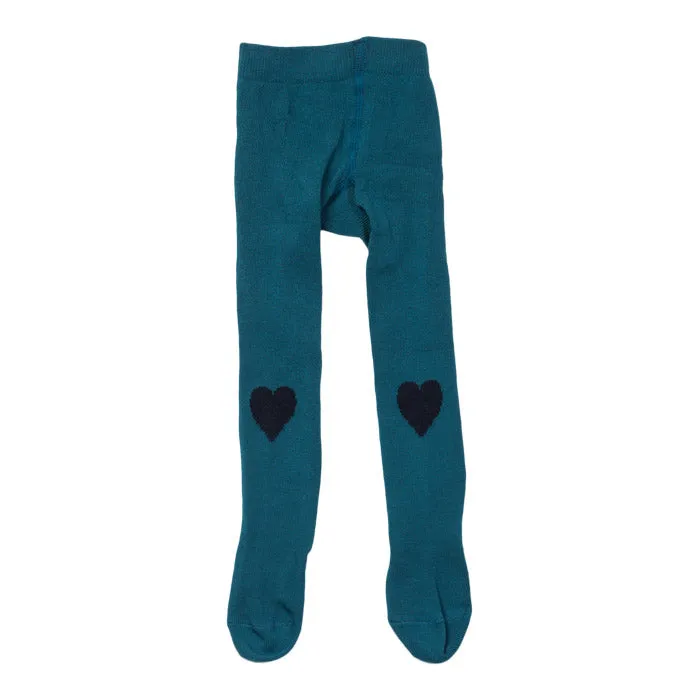 Bonton Baby Tights With Hearts Paon Blue