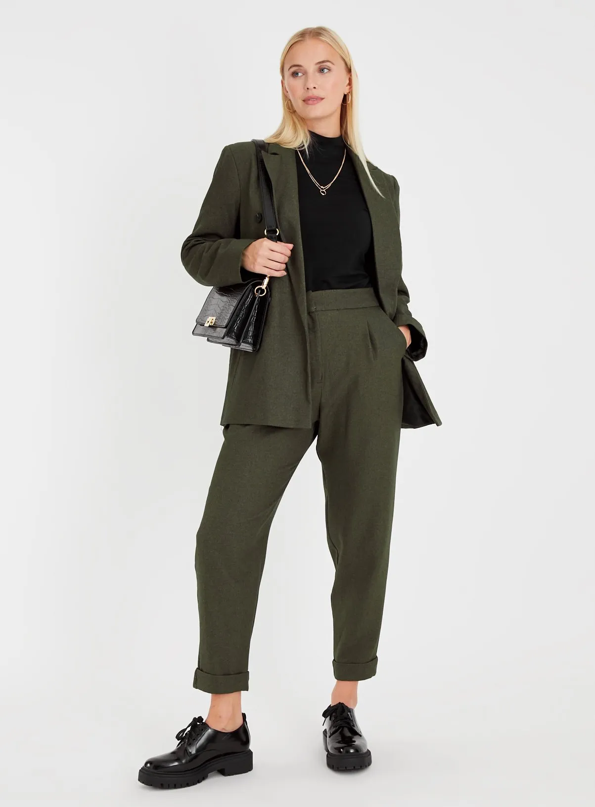 Buy Khaki Tapered Trousers 18S | Trousers | Tu