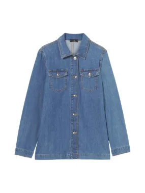 Camicia in denim di cotone elasticizzato