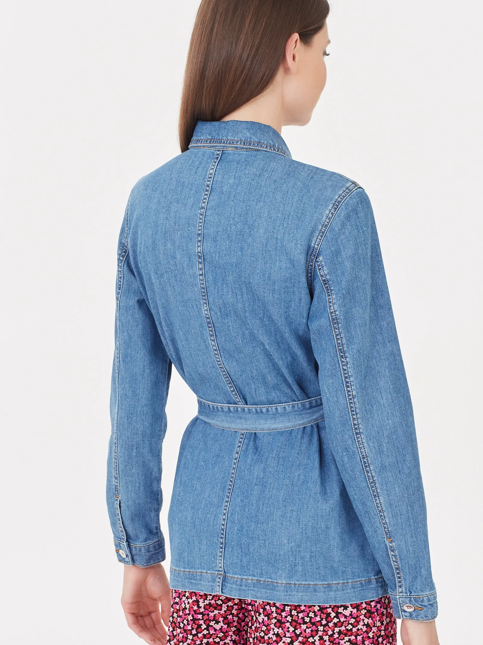 Camicia in denim di cotone elasticizzato