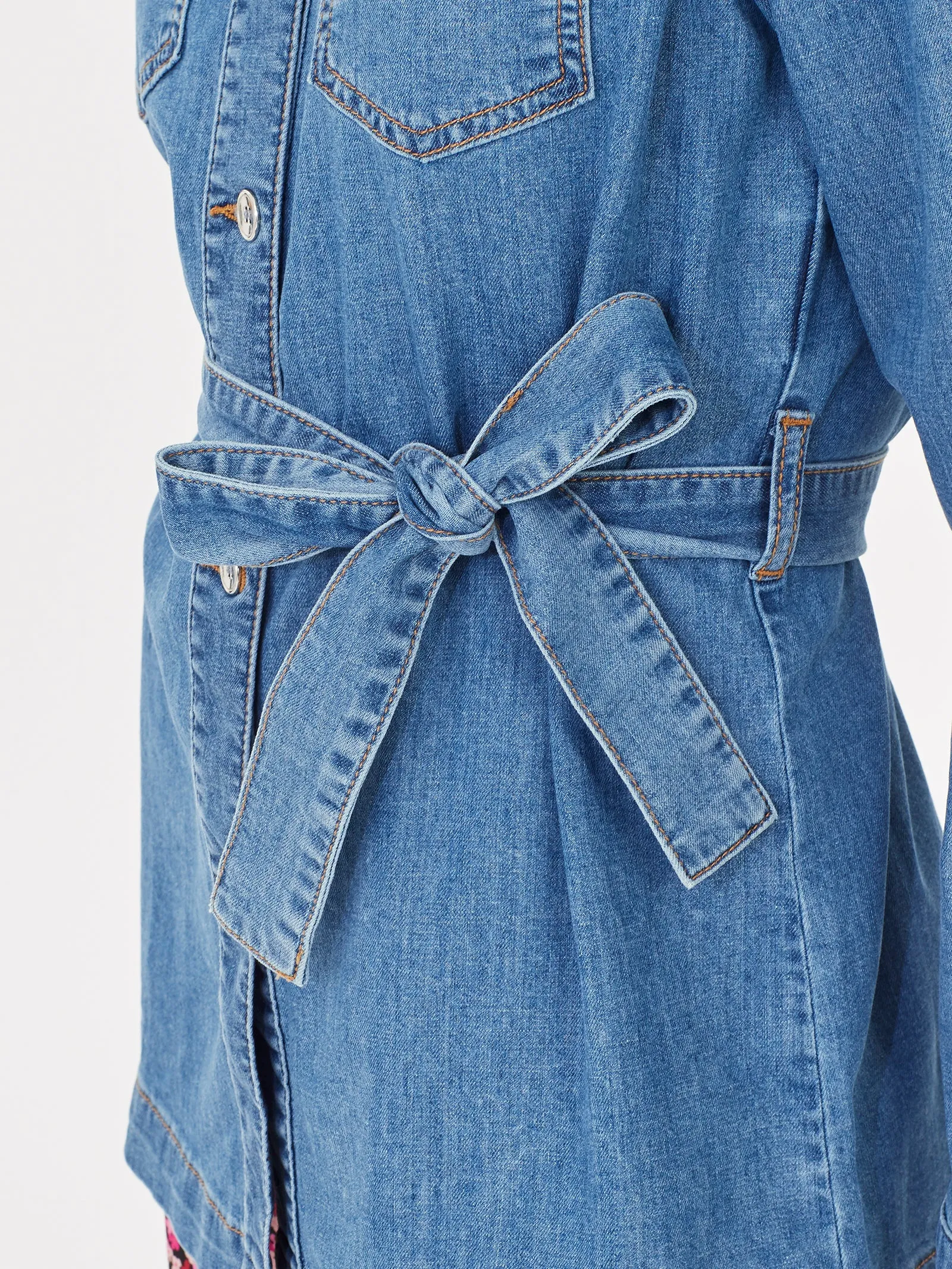 Camicia in denim di cotone elasticizzato