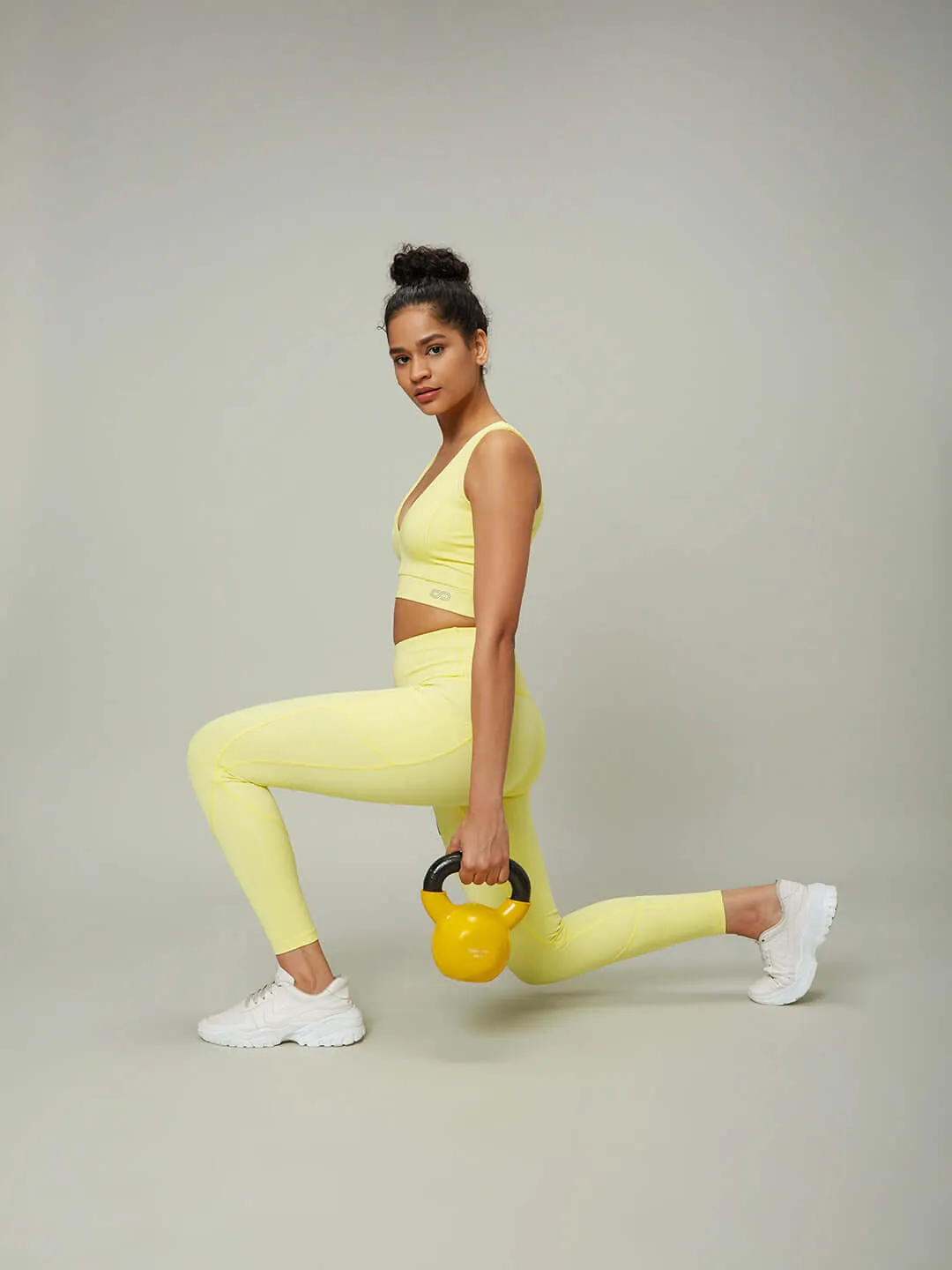 Candyfloss Yellow Plunge Bra & Aura Leggings