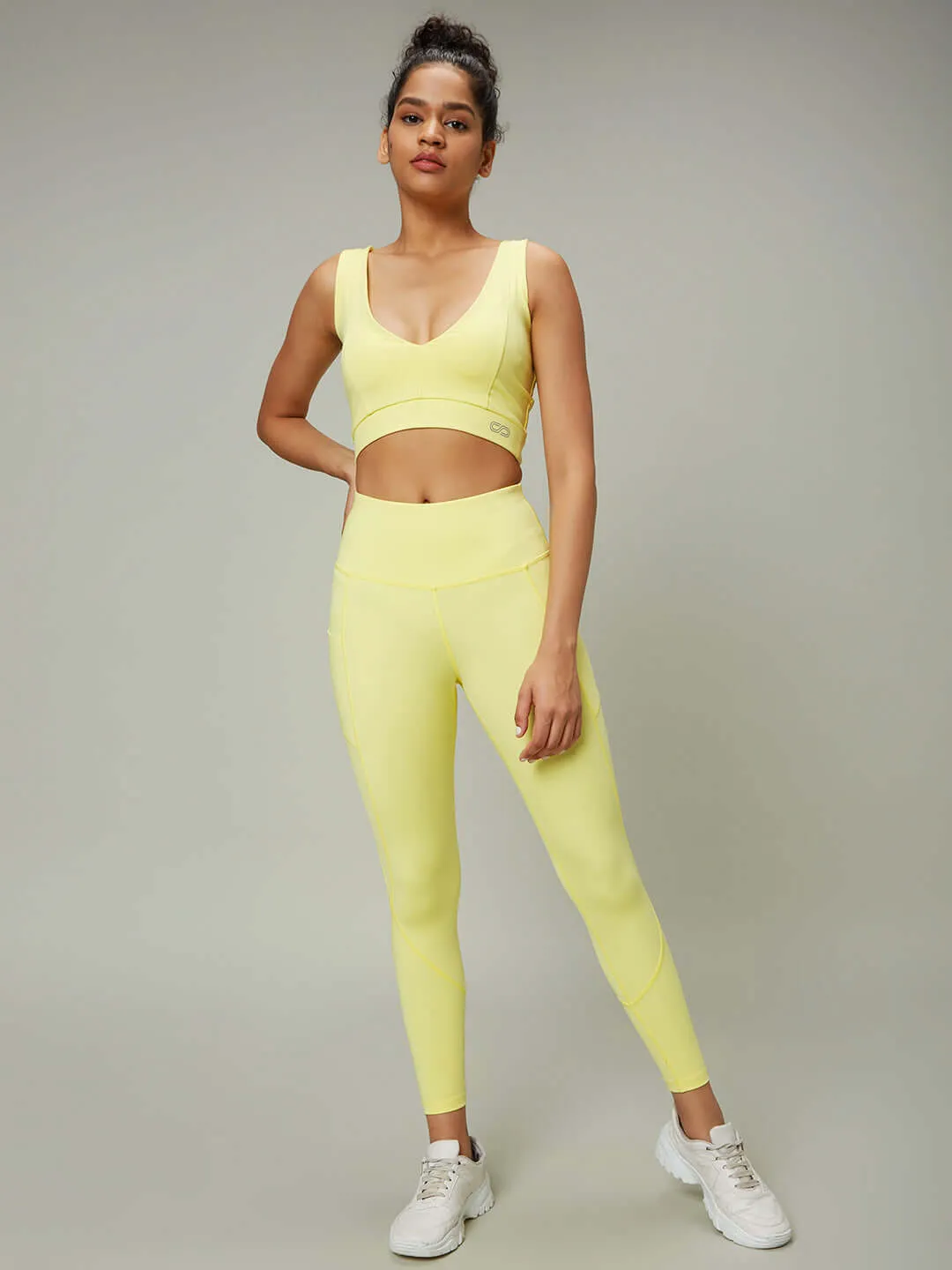 Candyfloss Yellow Plunge Bra & Aura Leggings