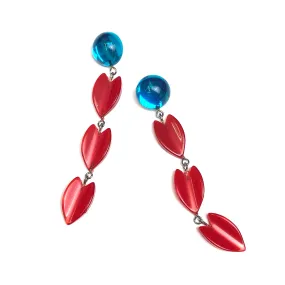 Capri & Cherry Red Moonglow Lucite Statement Earrings