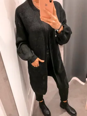 Cardigan lungo nero