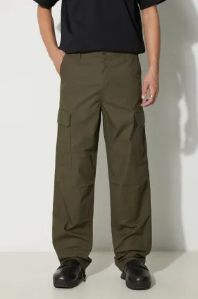 Carhartt WIP cotton trousers green color