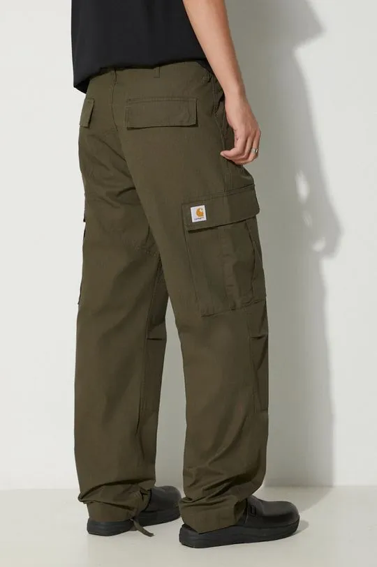 Carhartt WIP cotton trousers green color