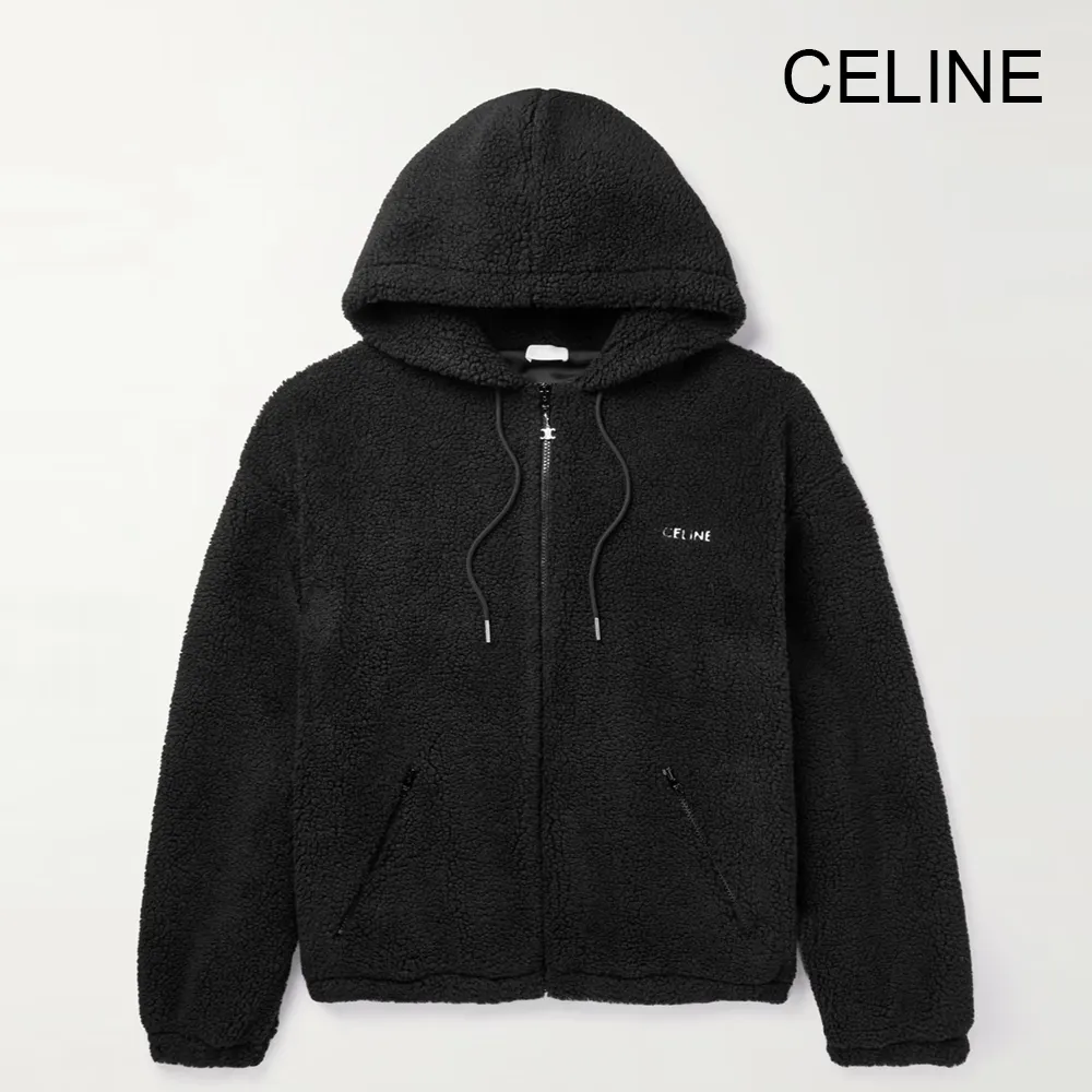 CELINE  |Unisex Street Style Long Sleeves Plain Cotton Logo Luxury