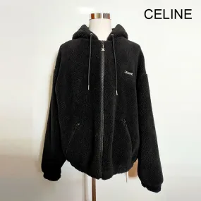 CELINE  |Unisex Street Style Long Sleeves Plain Cotton Logo Luxury