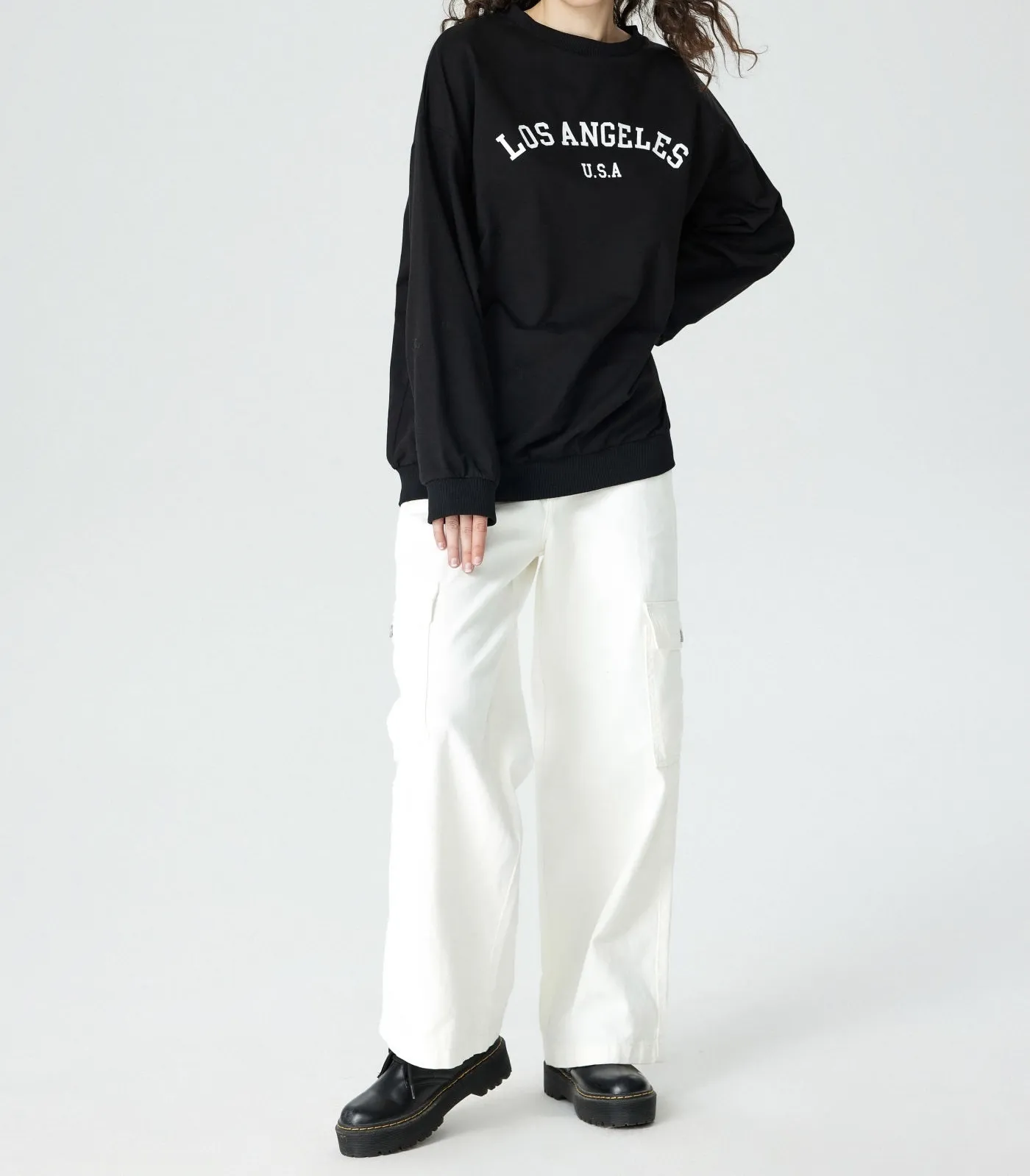 Cider  |Street Style Long Sleeves Cotton Oversized Logo