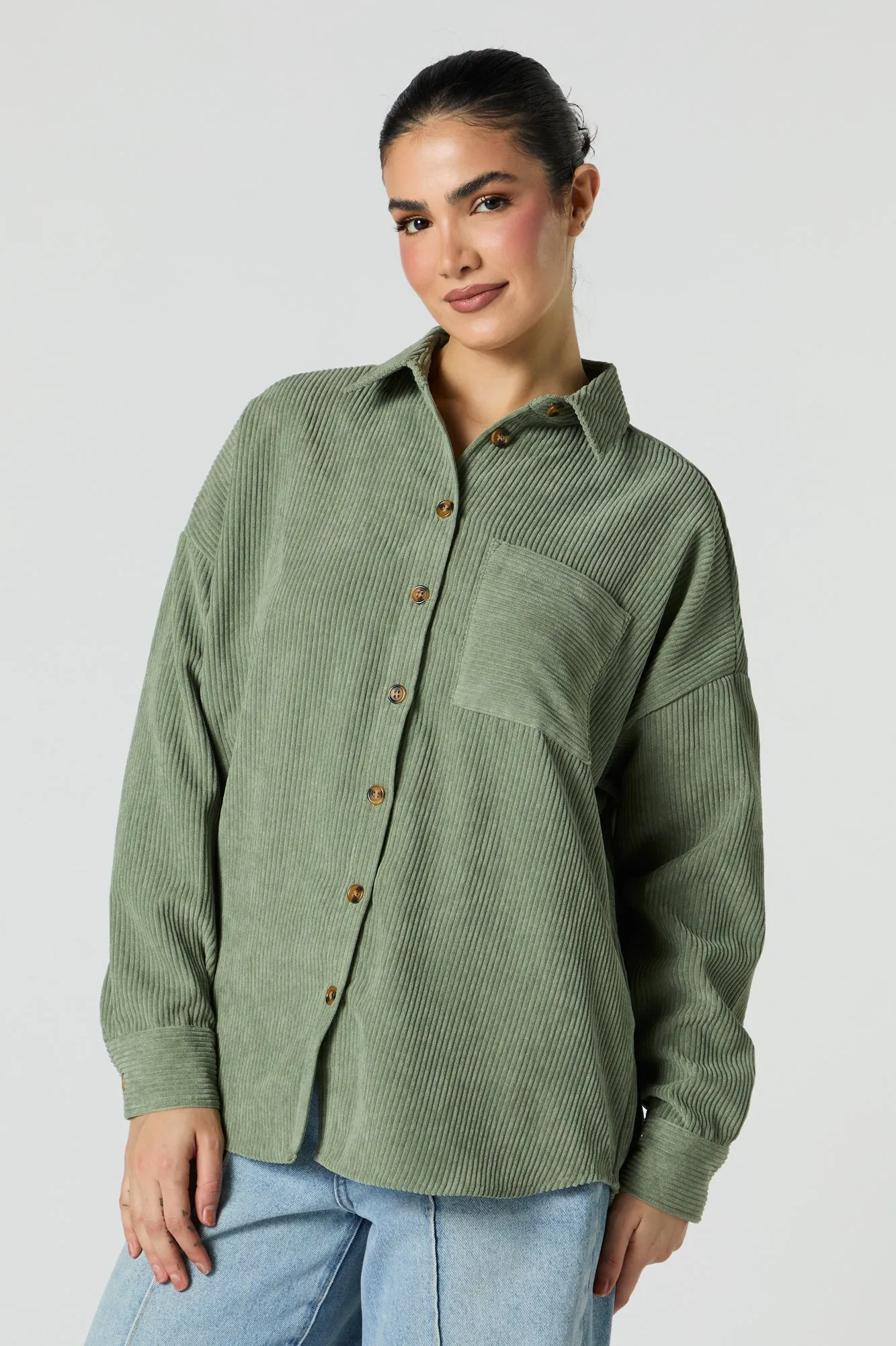 Corduroy Button-Up Top