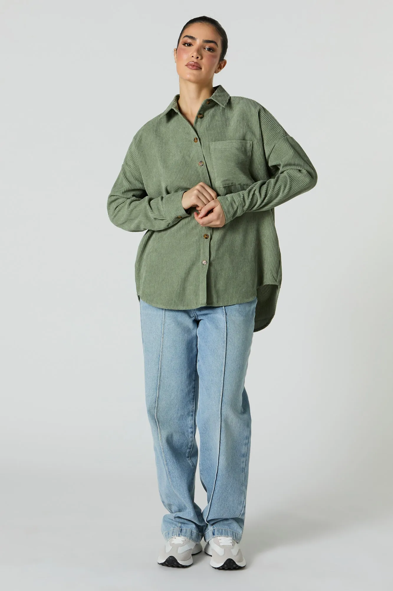 Corduroy Button-Up Top