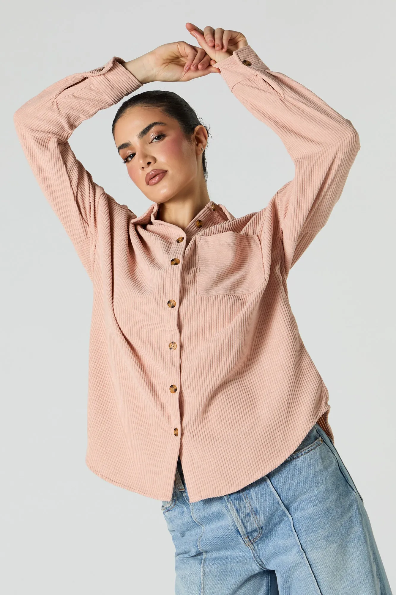 Corduroy Button-Up Top