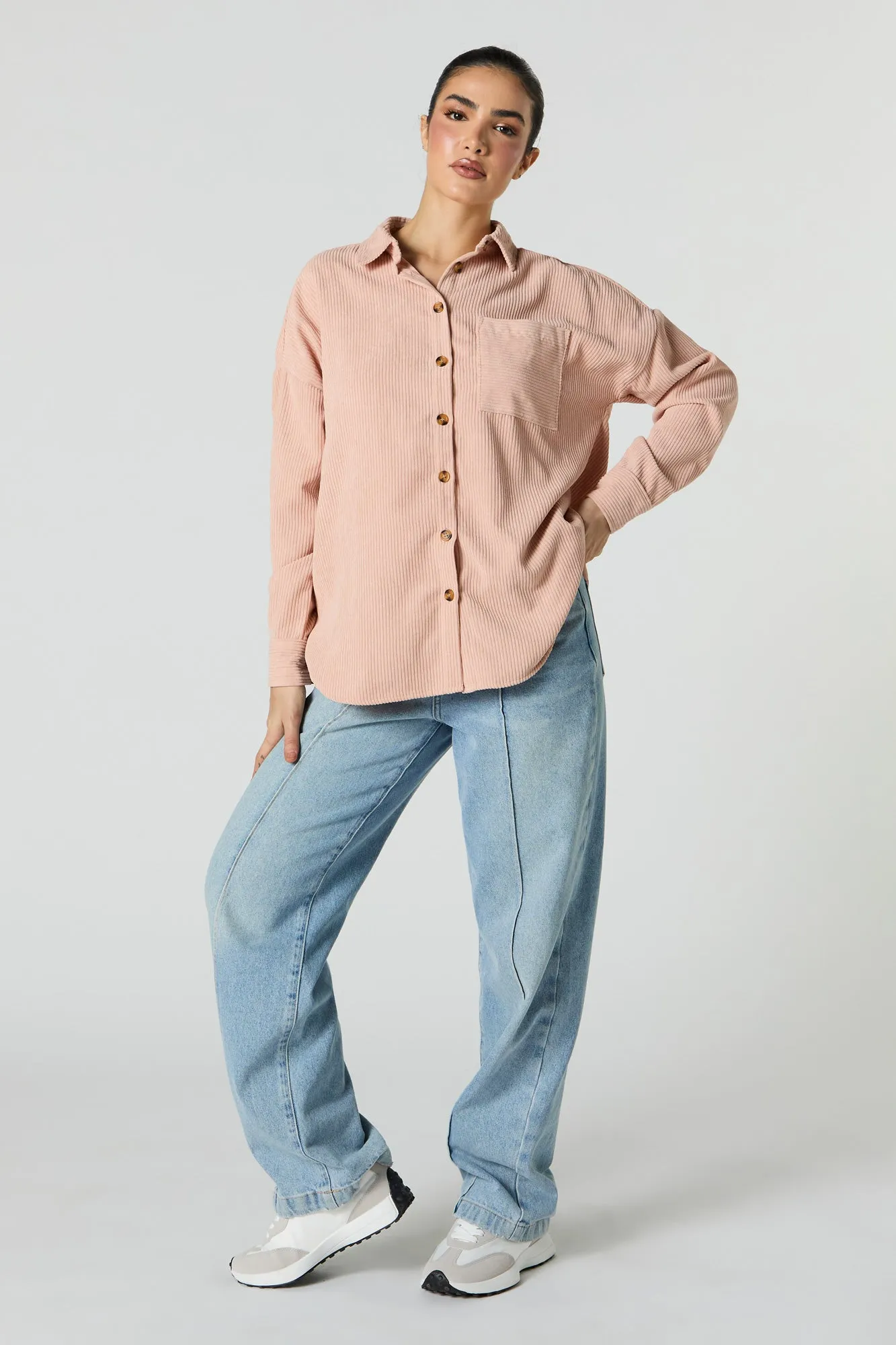 Corduroy Button-Up Top