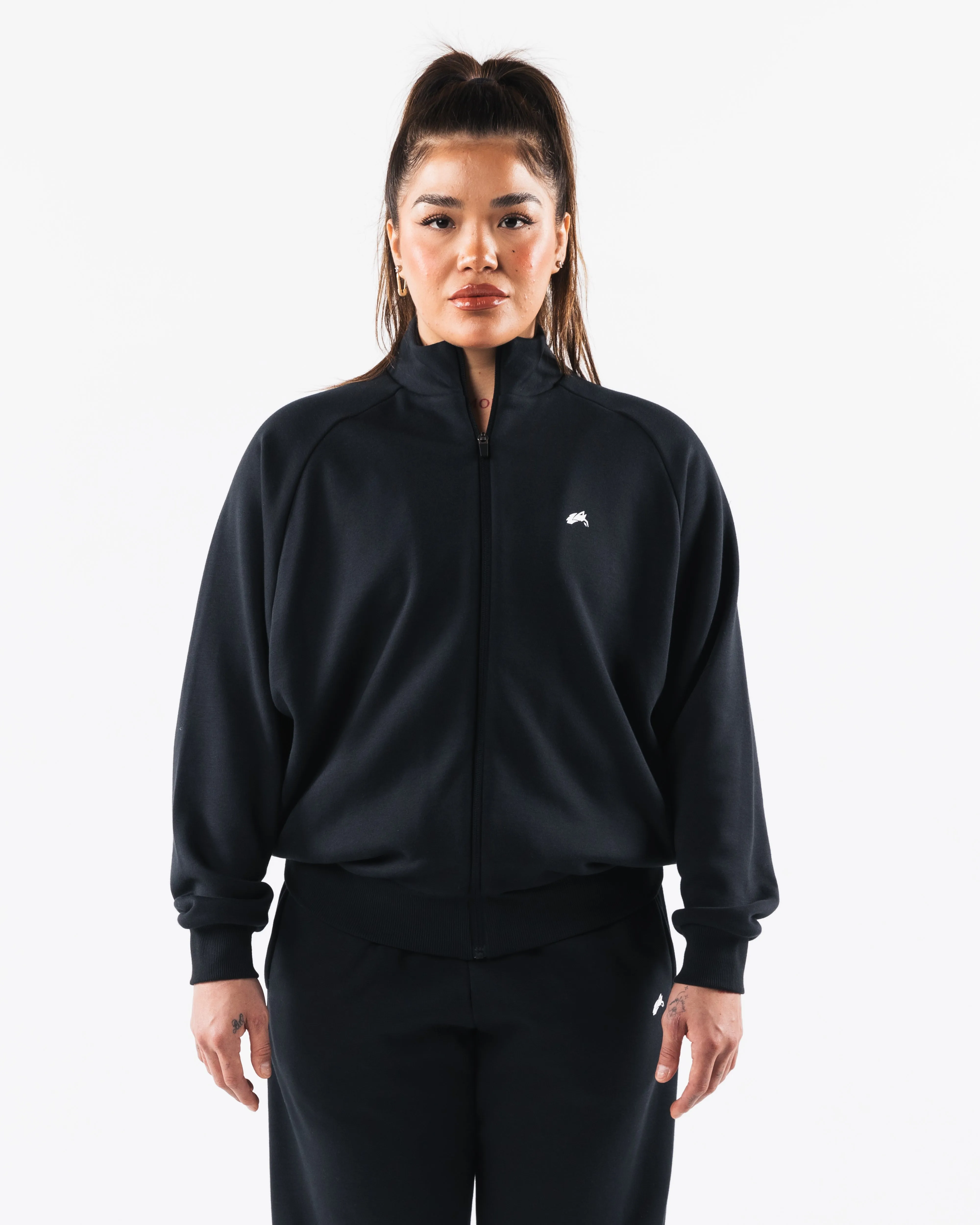 Crest Zip Up - Black