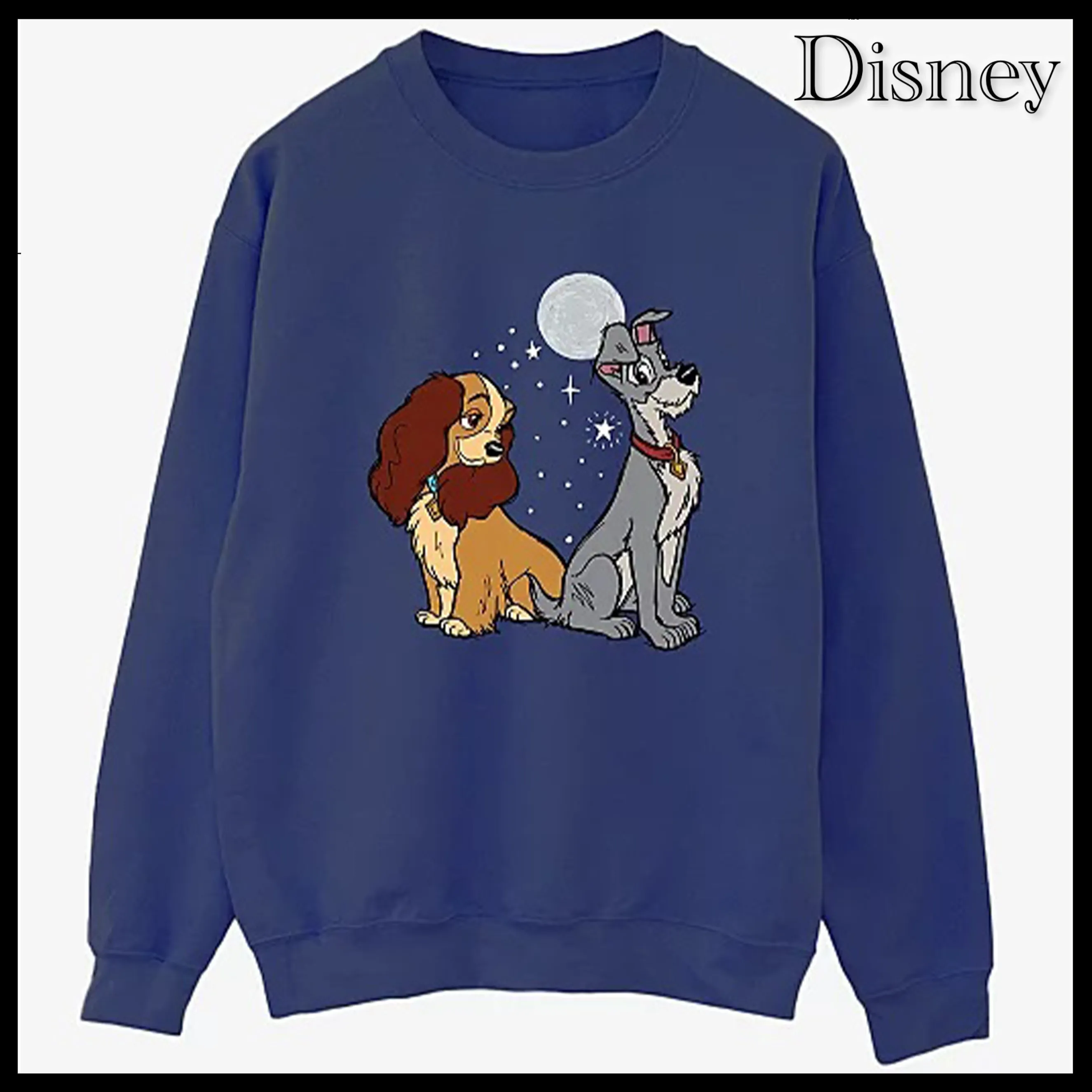 Disney  |Crew Neck Unisex Sweat Street Style Long Sleeves Cotton