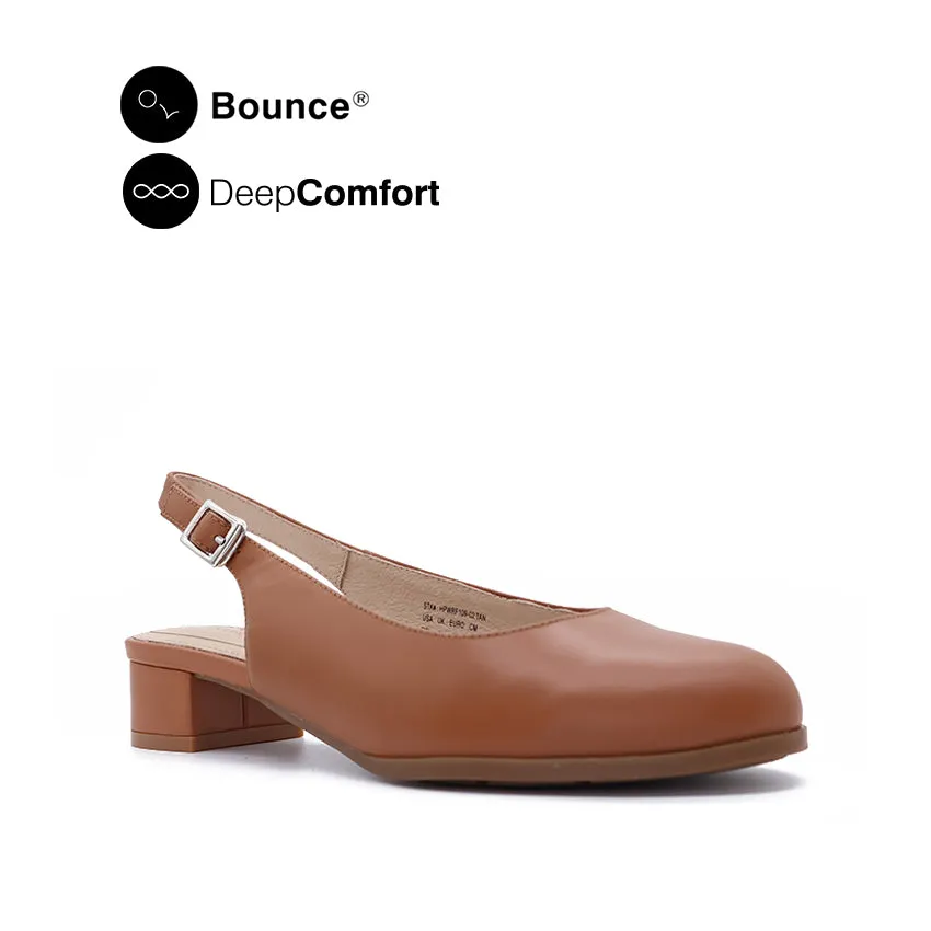 Drixie Backstrap Women's Shoes - Tan Leather