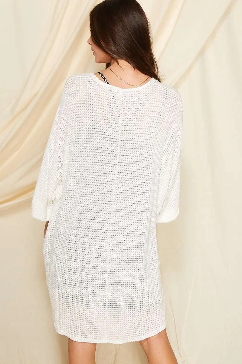 Elyssia Waffle Knit Dolman Cardigan - FINAL SALE