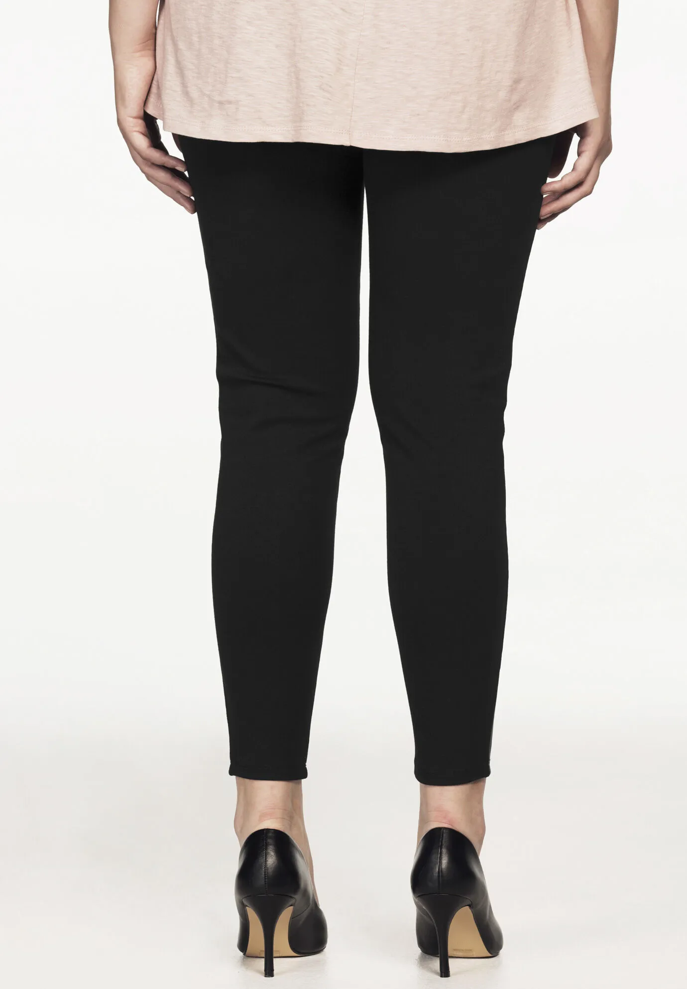 Faux Leather Front Ponte Leggings