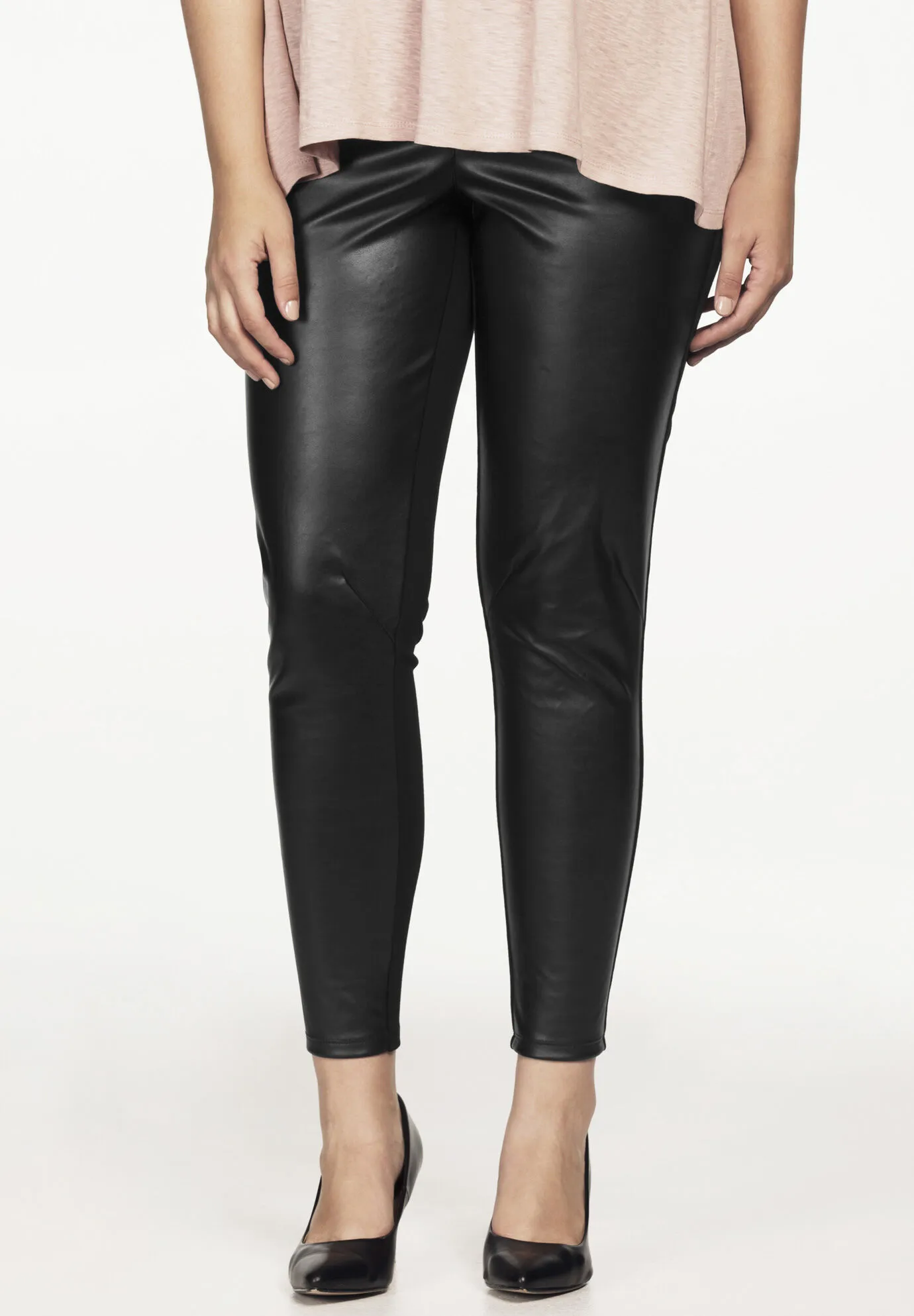 Faux Leather Front Ponte Leggings