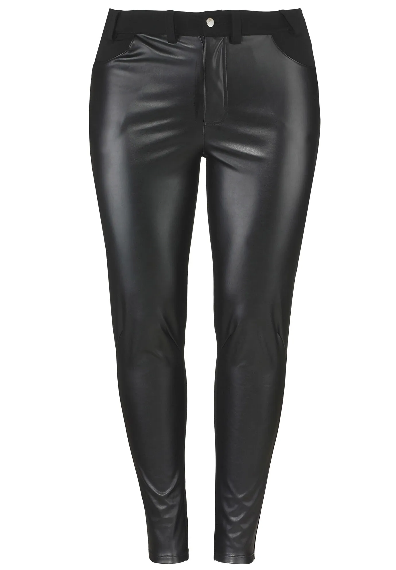 Faux Leather Front Ponte Leggings