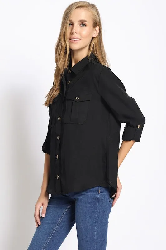 FLAP POCKET BUTTON DOWN SHIRT