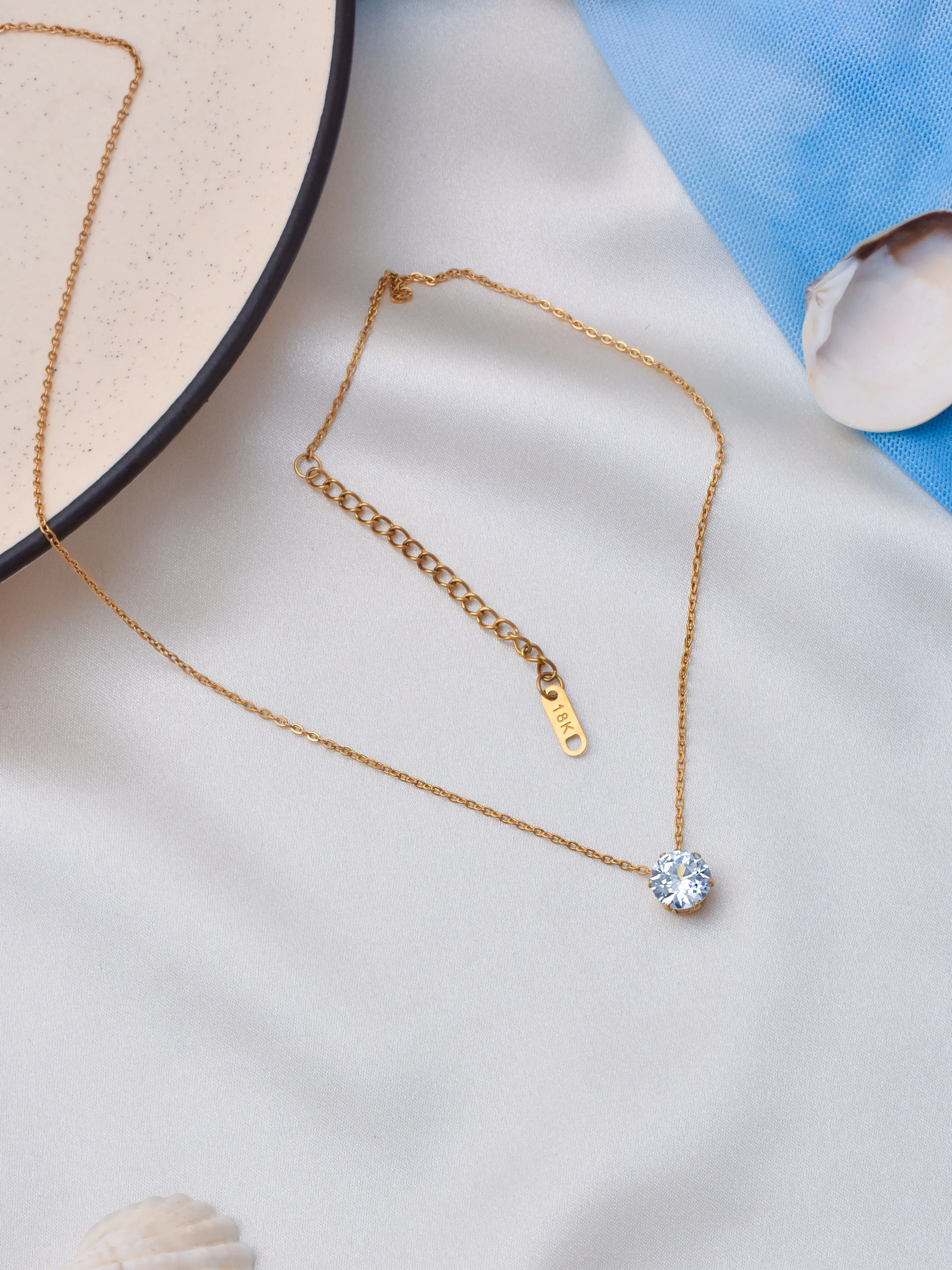 Floating Solitaire Waterproof Necklace