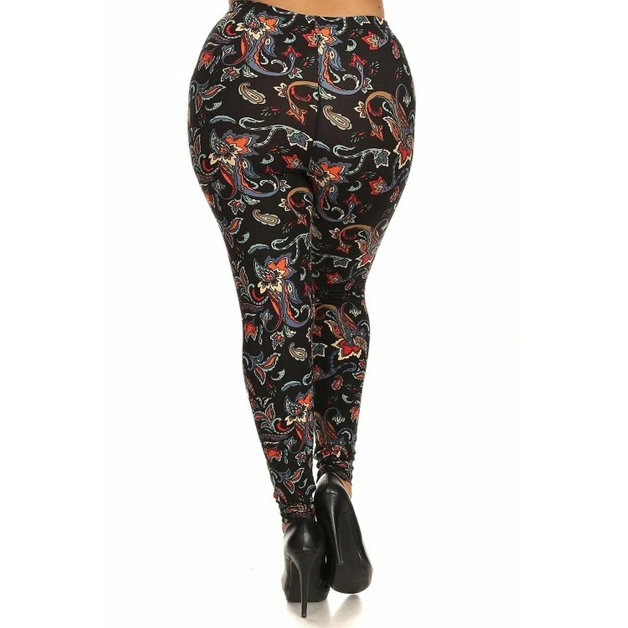 Floral abstract print leggings