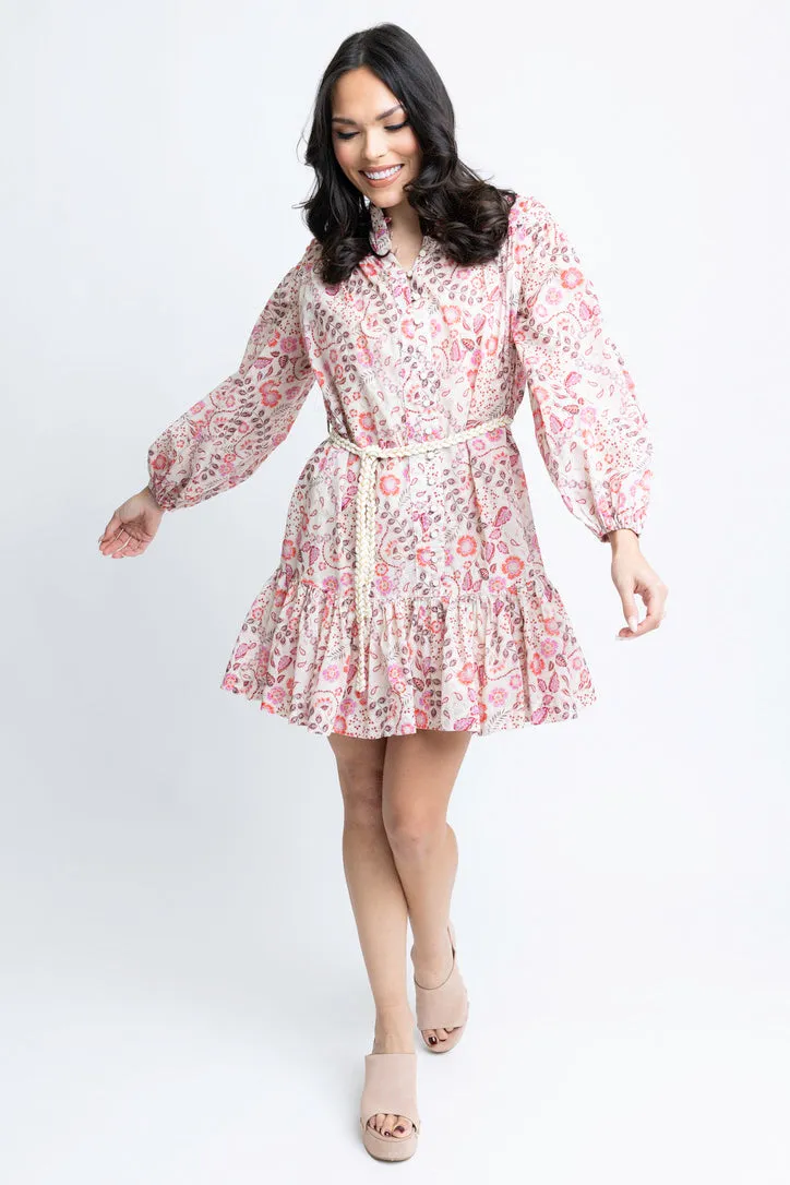 FLORAL PARIS BUTTON DOWN DRESS