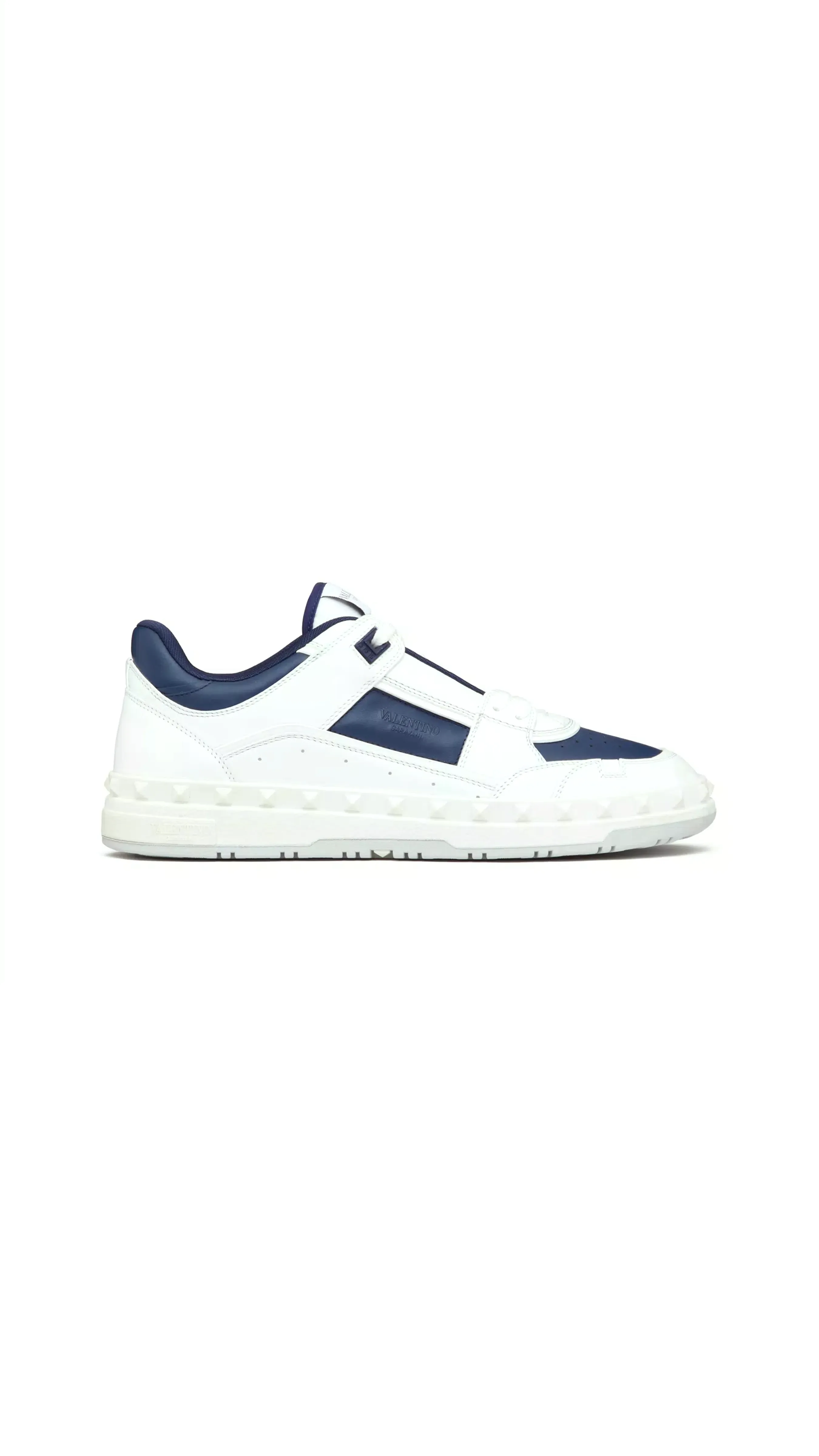 Freedots Low-top Sneaker In Calfskin - Blue/White