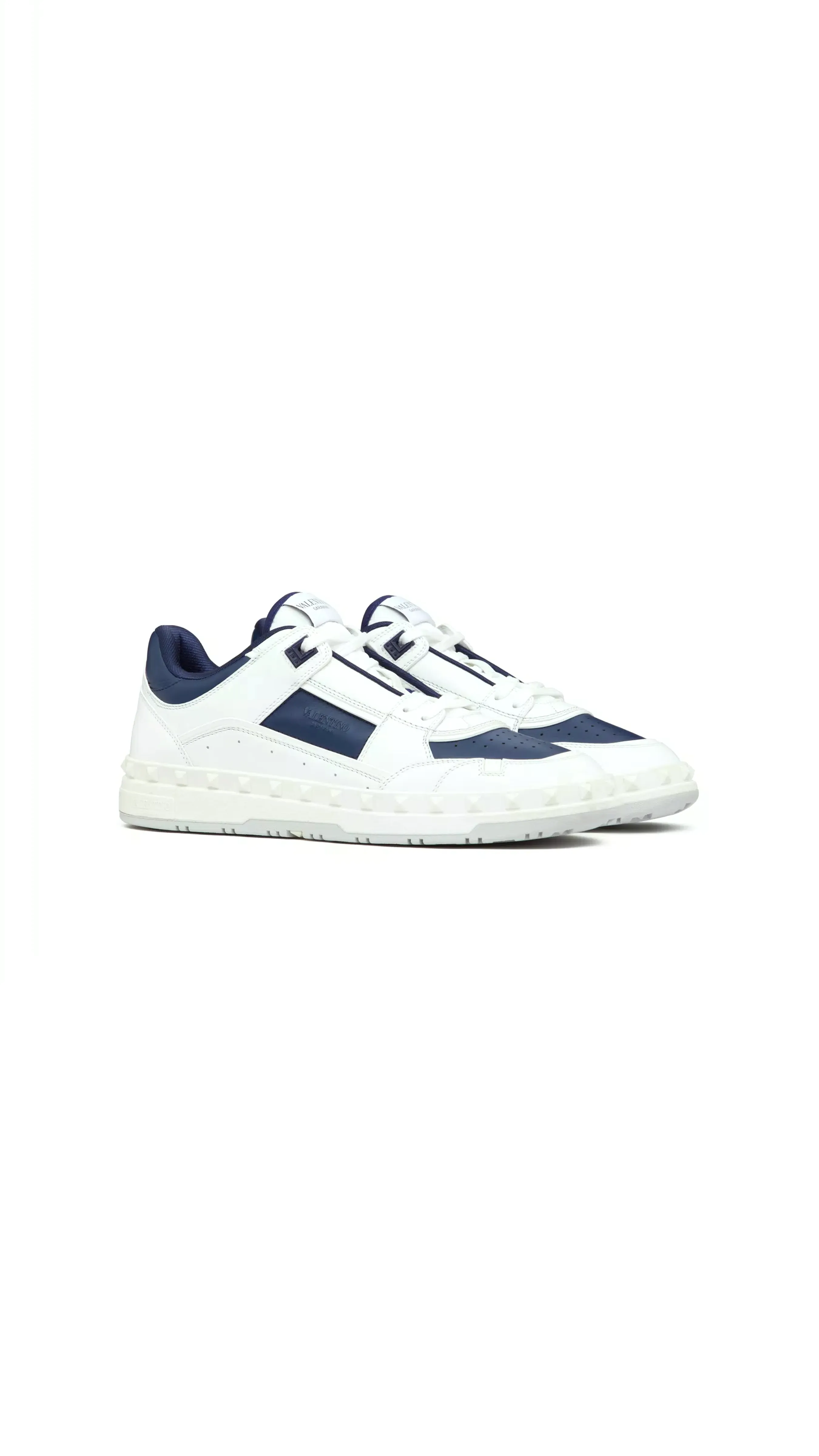 Freedots Low-top Sneaker In Calfskin - Blue/White