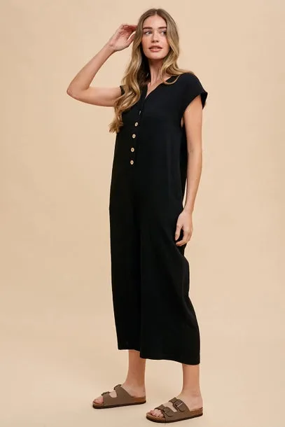 Gabby Gauze Button Down Jumpsuit