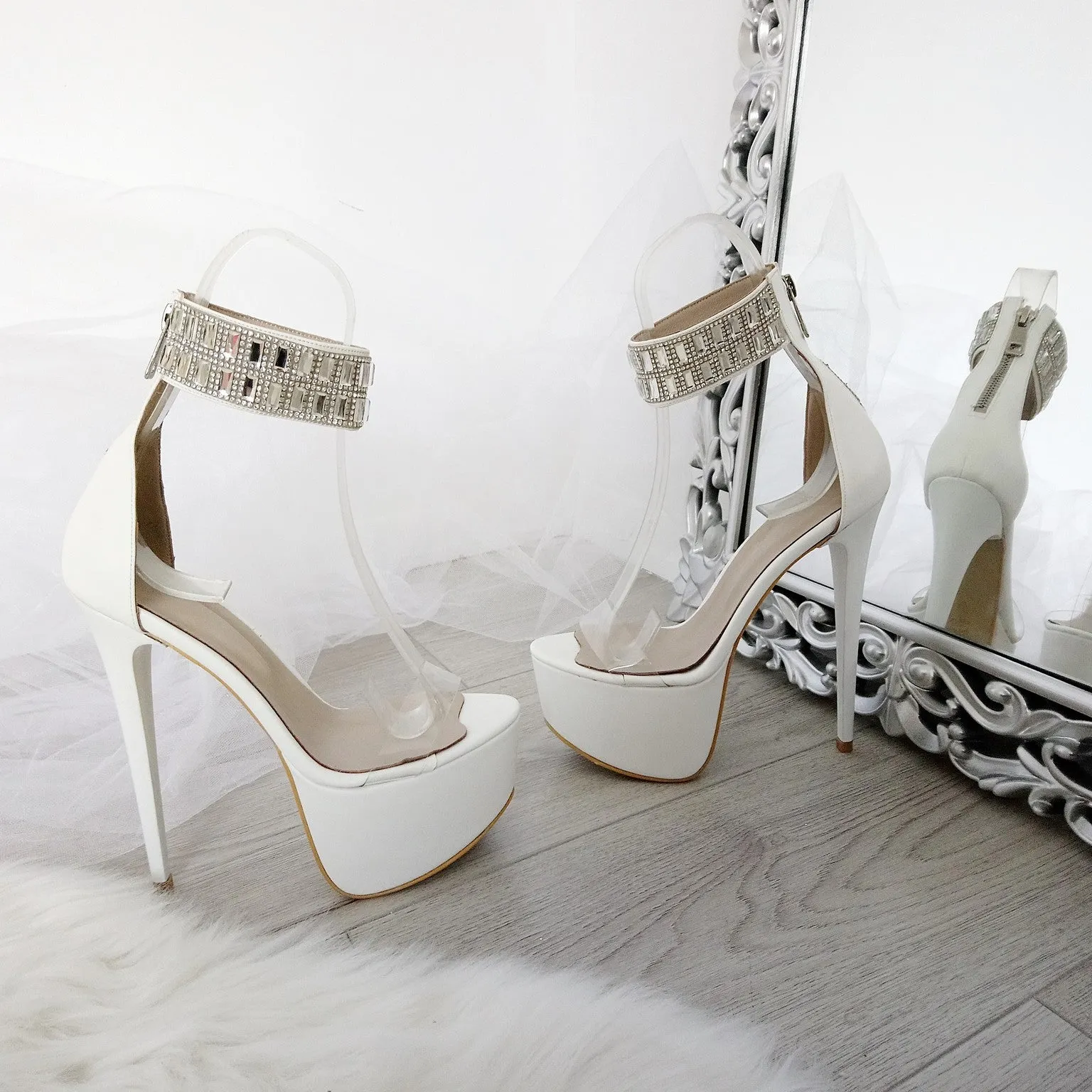 Gem Stone High Heel Platform Shoes