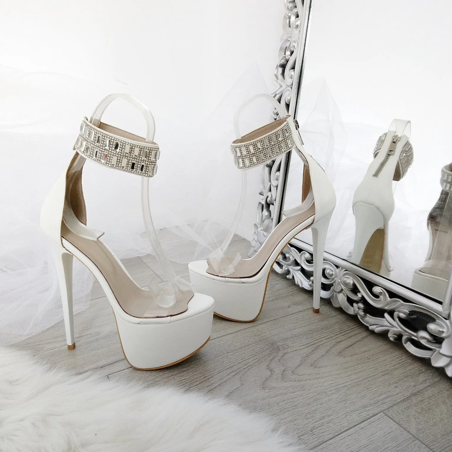 Gem Stone High Heel Platform Shoes