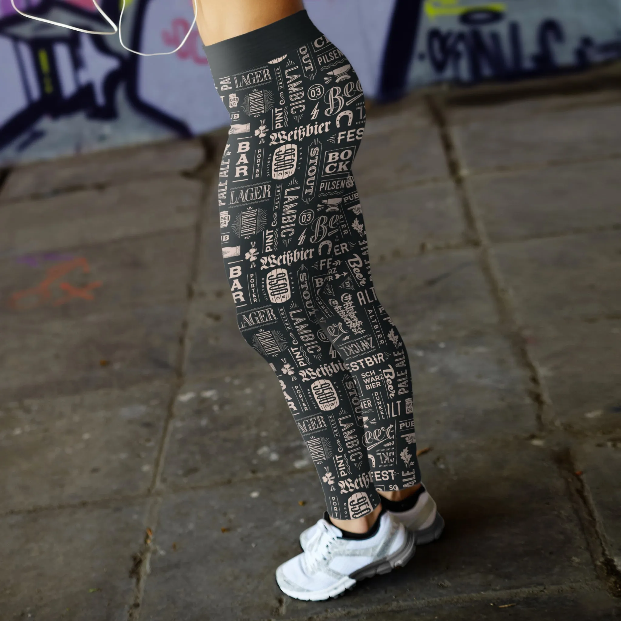 Grey Vintage Beer Leggings